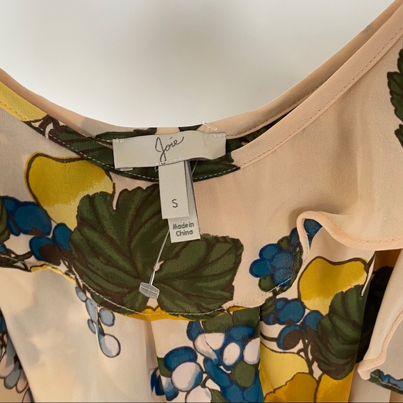 Joie silk birtha cold shoulder top yellow floral - Picture 5 of 8